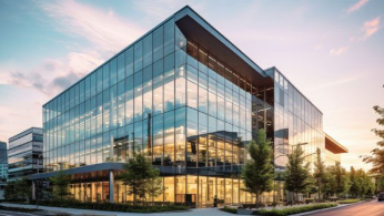 Modern Office Building With A Sleek Glass Facade